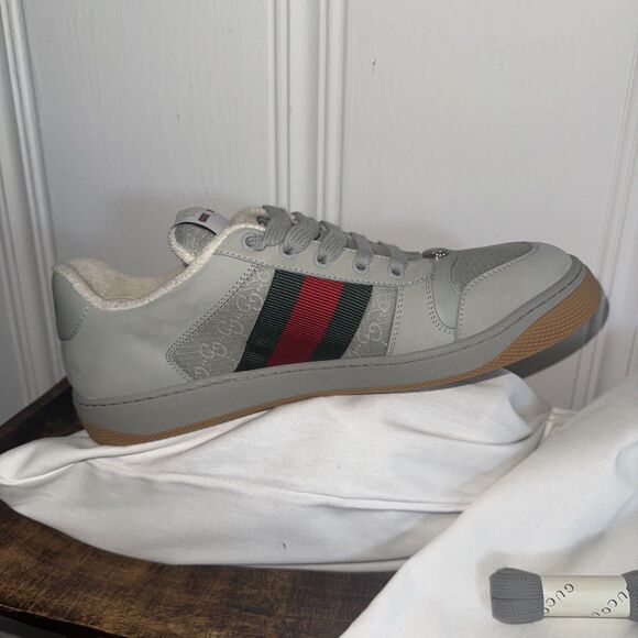 GUCCI Screener Sneakers Grey Size 9 - Picture 7 of 10